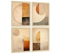 Nacnic Set De 4 Laminas Decorativas Flores Abstractas Botanicas Cuadros Salon Modernos - Posters Decorativos Plantas Verdesdecoración Dormitorios Cocina Baño A4 Sin Marco