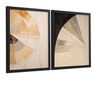 Nacnic Set De 4 Laminas Decorativas Formas Abstractas Botanicas Cuadros Salon Modernos - Posters Decorativos Plantas Marrones Decoración Dormitorios Cocina Baño A4 Marco Negro