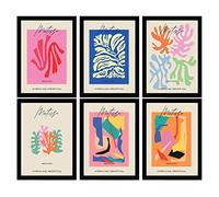Nacnic Set de 6 Ilustraciones Artísticas del Pintor Henri Matisse. Colección de Cuadros Decorativos de Fauvismo e Impresionismo. Diseño Moderno para la Decoración de Interiores. A3 Marcos Negros.