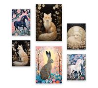 Nacnic Set de 6 Láminas de Animales de flores Posters. Habitacion infantil. Estampados decorativos estéticos para su sala de estar, dormitorio, hogar Tamaños A4 y A3