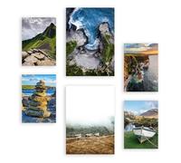 Nacnic Set de 6 Láminas de fotografía de Ireland. Posters para decorar. Estampados decorativos estéticos para su sala de estar, dormitorio, hogar Tamaños A4 y A3