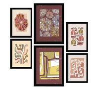 Nacnic Set de 6 Laminas de pavimento en colección de Laminas de estilo étnico. Cuadros decorativos estéticos para su sala de estar, dormitorio, hogar. Impresión de arte de pared. Tamaños A4 y A3