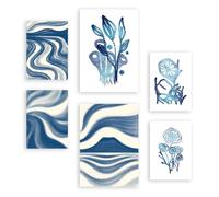 Nacnic Set de 6 Naturaleza todavía Posters. En Abstracto de las flores. Estampados decorativos estéticos para su sala de estar, dormitorio, hogar Tamaños A4 y A3