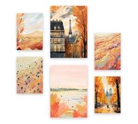 Nacnic Set de 6 París afueras Posters. En Póster de damas. Estampados decorativos estéticos para su sala de estar, dormitorio, hogar Tamaños A4 y A3