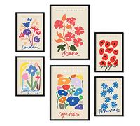 Nacnic Set de 6 posters de Floral. Colección de láminas con estética collage para la decoración de interiores. Tamaños A3 y A4. Sin marco.