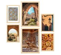 Nacnic Set de 6 Posters de fotografía de Andalucia Spain. Posters para decorar. Estampados decorativos estéticos para su sala de estar, dormitorio, hogar Tamaños A4 y A3 con marcos de madera ligera