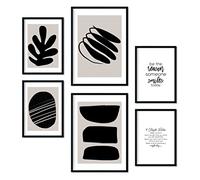 Nacnic Set de 6 posters En blanco y negro. Colección de láminas con estética collage para la decoración de interiores. Tamaños A3 y A4. Sin marco.