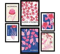 Nacnic Set de 6 Posters Florales. Amor floral. Láminas de Naturaleza y Botánica para el Diseño y Decoración de Interiores. Tamaños A3 & A4, sin marcos.