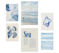 Nacnic Set De 6 Pósters Ilustraciones Marino, Azul, Mar Y Verano Ilustración De Diseño Para Decorar Las Paredes Del Hogar Habitaciones A3 Y A4 Sin Marco