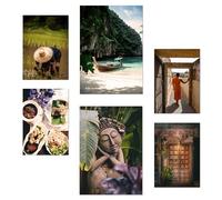 Nacnic Set De 6 Pósters Otoño En Tailandia. Arrozales, Budismo Y Cultura Ilustración De Diseño Para Decorar Las Paredes Del Hogar Habitaciones A3 Y A4 Sin Marco