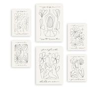 Nacnic Set de 6 Yoga musula 4 Posters. En Muse de yoga inspirada. Estampados decorativos estéticos para su sala de estar, dormitorio, hogar Tamaños A4 y A3