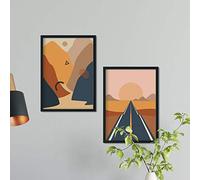Nacnic Set de Dos Posters de paisajes Abstractos. Pack de láminas Atardecer con diseños a Color inspirados en paisajes Reales. Tamaño A4