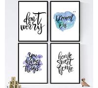 Nacnic Set de láminas con mensajes felices y coloridos. Pack de posters 'Sueña'. Tamaño A3 sin marco