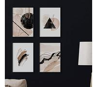 Nacnic Set de posters de arte abstracto. Láminas con formas y figuras abstractas. Decoración de interiores con tonos marrones. Tamaño A3