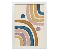 Nacnic Temas de color descarado Lamina. En Abstracto surtido Poster. Cuadros decorativos estéticos para su sala de estar, dormitorio, hogar Tamaños A3 con marcos blancos