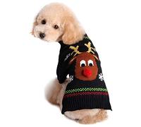 NACOCO Rudolph - Suéter para Mascotas, diseño de Reno, Color Rojo(La Nariz roja, 2XL)
