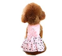 NACOCO Vestido de estrella de perro pequeño con correa para mascotas pequeño cachorro lindo encaje falda dulce mascota ropa de verano (rosa, XXS)