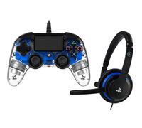 Nacon Compact Controller Wired para PS4/PC Iluminado Azul + BigBen Auricular Monoauricular Oficial