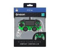 Nacon - Compact Mando con licencia Oficial Sony para PS4 y PC, Gaming Controller con Cable - Verde Transparente