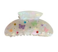 Nacreous - Pinza grande para el pelo, diseño de princesa, cristales de mandíbula para mujer, adornos para el pelo