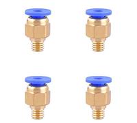 NACTECH 4pcs PC4-M6 Conectores Neumáticos 4mm OD Directo Rapido para Tubo PTFE 4mm Filamento 1.75mm Impresora 3D RapRap Cr-10S Ender 3 Anycubic i3 MEGA