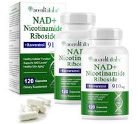 NAD Nicotinamide Riboside 910mg, Nad Resveratrol, Soporte Energía Celular, Enfoque, Antienvejecimiento Suplemento Nad (240 Cápsulas)