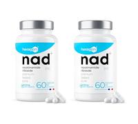 NAD+ Nicotinamide Riboside Chloride 300mg - +2 Meses de Cura - Contra la Edad y la Fatiga, NAD Booster - Polvo Puro, 60 Cápsulas - Grado Farmacéutico - Vegano - Hexagon (Paquete de 2)