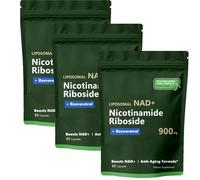 NAD⁺Nicotinamide Riboside Resveratrol 900 mg, Resveratrol, Quercetin, Liposomal Nicotinamide Riboside for Vitality & Anti-Aging Support Energy Focus, 80 Capsules (3PCS)