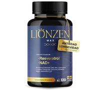 NAD Resveratrol puro +10 ingredientes Antienvejecimiento | 1000mg | Energía Celular, Longevidad, Vitalidad | Nicotinamide Riboside (NR), Quercetina, NAC, Cúrcuma, Pimienta Negra, NAD+ | Lionzen Max