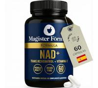 NAD Resveratrol, Vitamina C y L-Leucina | NAD Nicotinamide Riboside 900 mg | Antioxidantes Cápsulas Antienvejecimiento Reparación y Longevidad Celular | Nad+ 60 cápsulas | Magister Fórmula