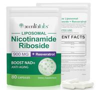 Nad+ Suplemento Dietético Apoya Antienvejecimiento Y Mejora La Inmunidad, 900 Mg Nad+ Resveratrol Suplemento Dietético, Suplemento Nad+ para la reparación celular, envejecimiento saludable, 80 unidad