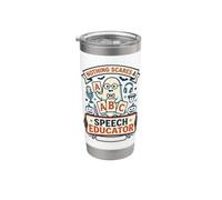 Nada asusta a un profesor de oratoria SLP, divertido fantasma de Halloween Vaso térmico de acero inoxidable de doble pared