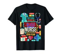 Nada Asusta a una Enfermera Escolar Cuidado de la Salud Personal médico RN Camiseta gráfica económica
