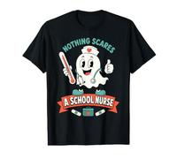 Nada Asusta a una Enfermera Escolar Lindo diseño Fantasma Camiseta gráfica económica