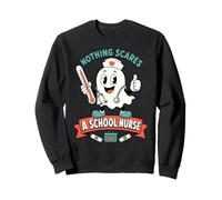 Nada Asusta a una Enfermera Escolar Lindo diseño Fantasma Sudadera