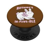 Nada es Im-Paws-Ible Cute Bunny Frase PopSockets PopGrip Adhesivo