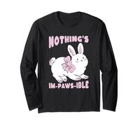 Nada es Im-Paws-Ible Cute Bunny Juego de Palabras Manga Larga