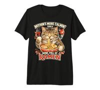 Nada es más calmin' Que un tazón Lleno de Ramen Divertido Gato Camiseta Premium