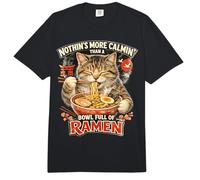 Nada es más calmin' Que un tazón Lleno de Ramen Divertido Gato Comfort Colors Adult Heavyweight T-Shirt