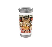 Nada es más calmin' que un tazón lleno de ramen divertido gato Vaso térmico de acero inoxidable de doble pared