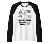 Nada es Mejor Que Leer Rock Paper Scissors Reader Book Lover Camiseta Manga Raglan