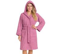 Nada Home Albornoz de rizo de algodón unisex con capucha de gran tamaño 2691, Rosa, 4XL