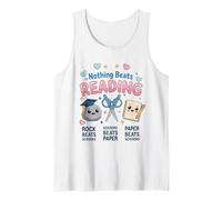 Nada Mejor Que Leer Piedra, Papel y Tijeras, Divertido Amante de los Libros Camiseta sin Mangas