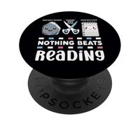 Nada Mejor Que Leer Piedra, Papel y Tijeras, Divertido Amante de los Libros PopSockets PopGrip Adhesivo
