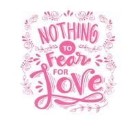 nada miedo Pegatinas de pared de vinilo 67.2x72cm Pintura mural artística Rosa