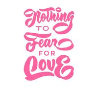 Nada que temer Pegatinas de pared de vinilo 50.4x73.5cm Se puede modificar y añadir información Rosa