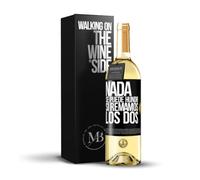 «Nada se puede hundir si remamos los dos» Mensaje en una Botella. Vino Blanco Premium Verdejo Joven + Gift Box. Etiqueta Negra PERSONALIZABLE
