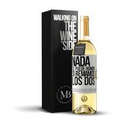 «Nada se puede hundir si remamos los dos» Mensaje en una Botella. Vino Blanco Premium Verdejo Joven + Gift Box. Etiqueta Blanca PERSONALIZABLE
