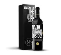 «Nada se puede hundir si remamos los dos» Mensaje en una Botella. Vino Tinto Premium Reserva 12 Meses + Gift Box. Etiqueta Negra PERSONALIZABLE