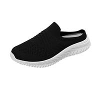 Nada Zapatos Casual de Color Sólido Zapatos Deportivos Planos Transpirables y Transpirables de Malla Zapatos de Gimnasio Baratos, Negro , 38 EU